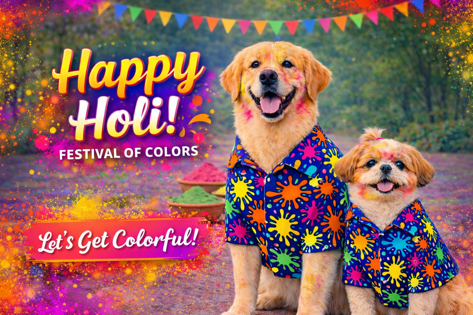 Holi Special Dog Clothes 2026 – Best Holi Outfit for Dogs in India | Colorful Dog Shirts by 15Button