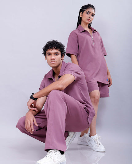Mauve Polo Unisex Co-Ord Duo
