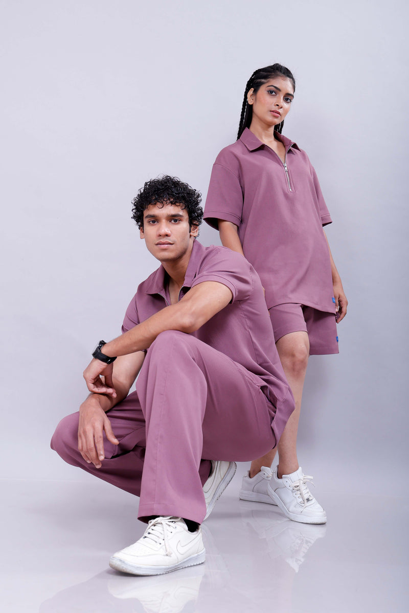 Mauve Polo Unisex Co-Ord Duo