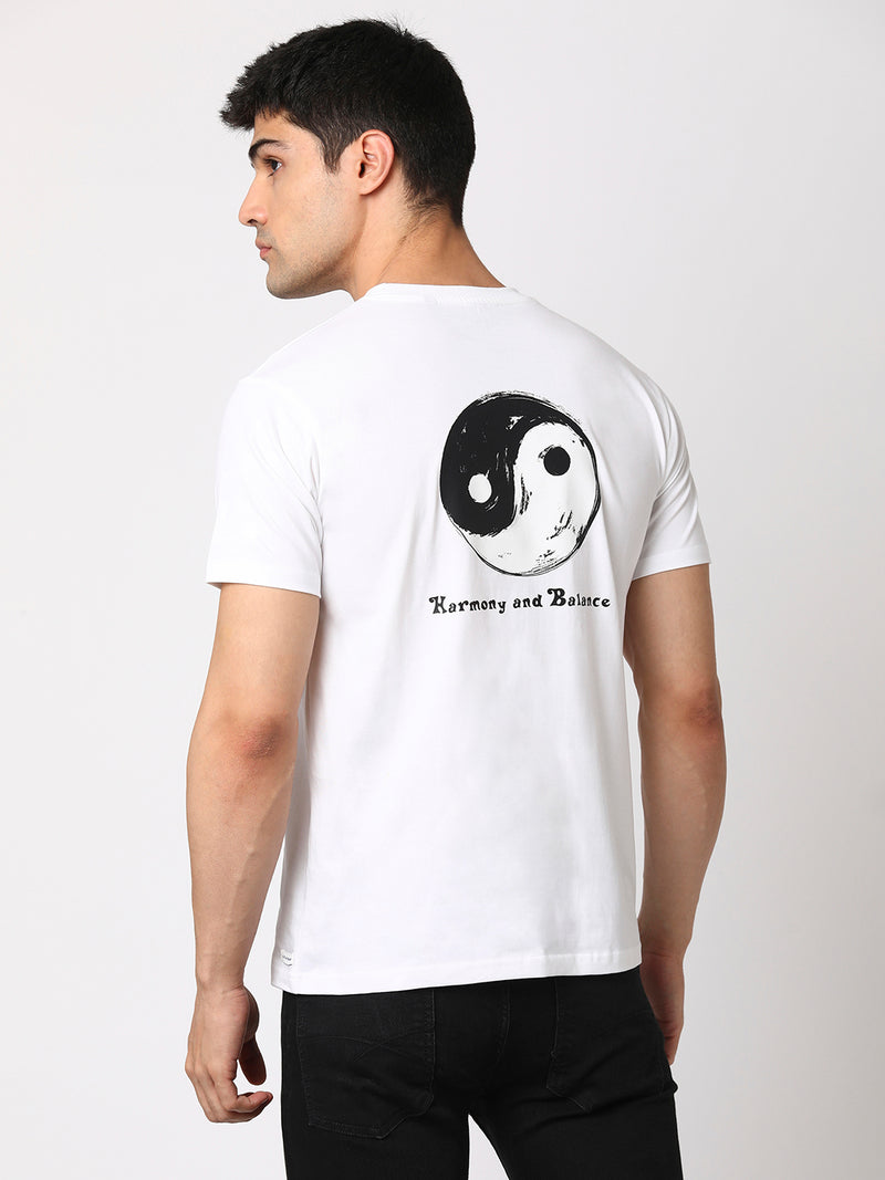 Yin-Yang Men Round Neck T-shirt