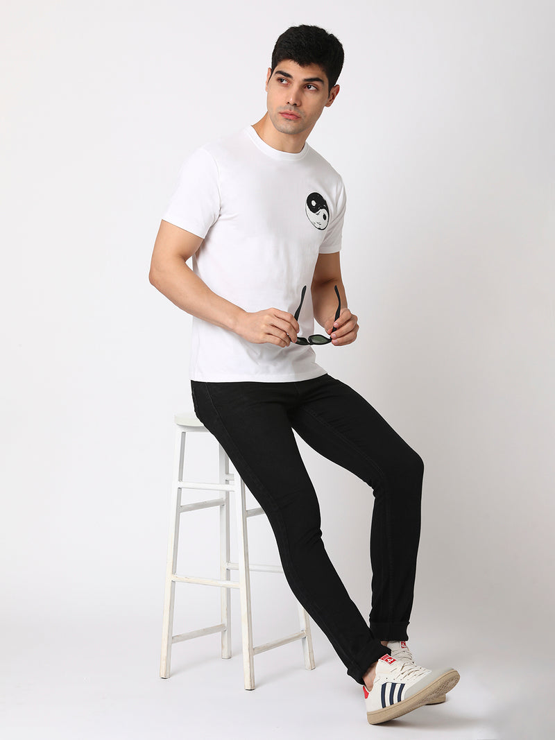 Yin-Yang Men Round Neck T-shirt