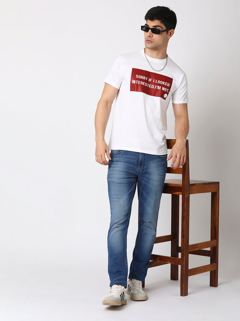 Sorry Not Interested Men Round Neck T-shirt