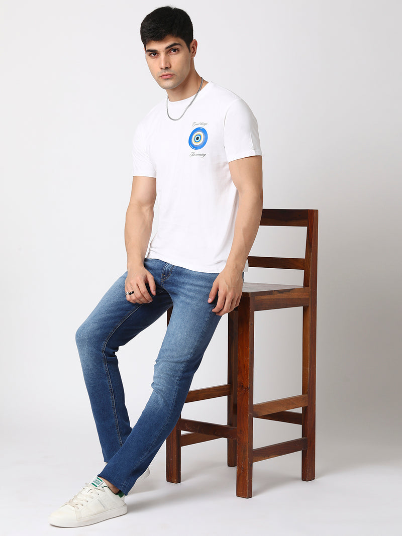 Evil Eye Lucky Men Round Neck T-shirt