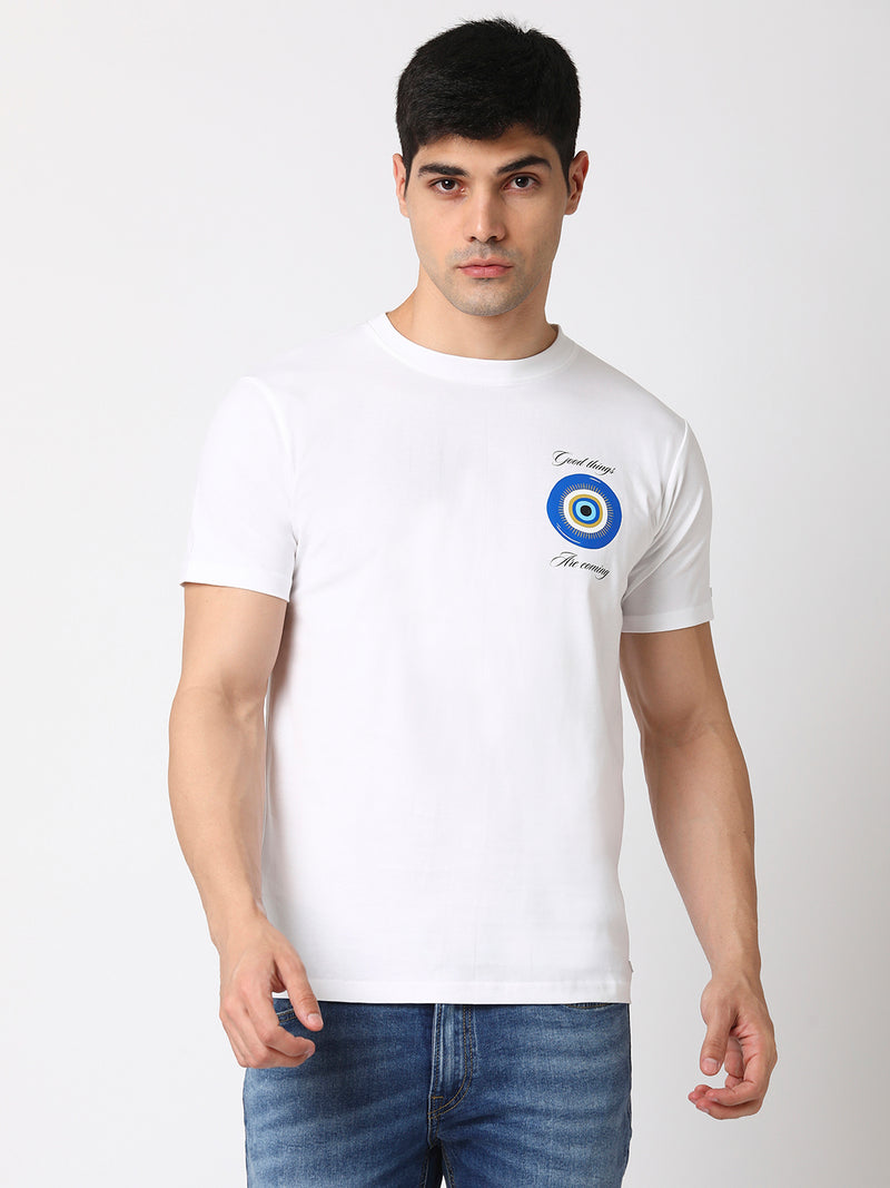 Evil Eye Lucky Men Round Neck T-shirt