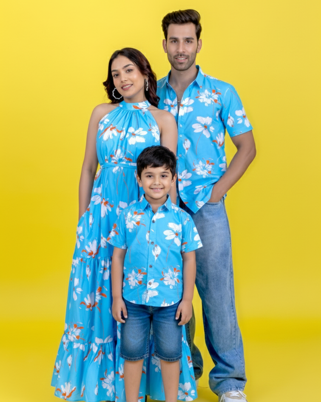 Blue Lily Couple And Son