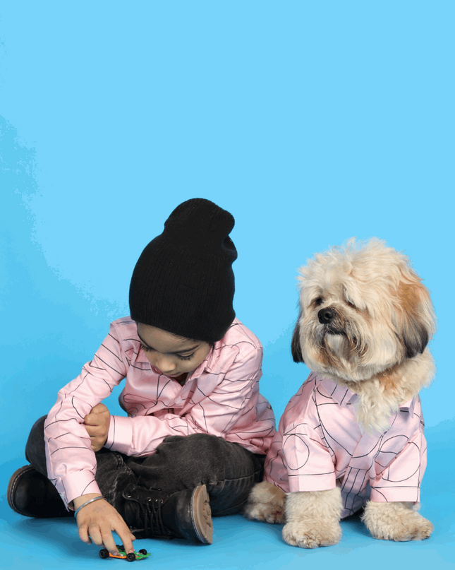 Pink Satin Kid and Dog