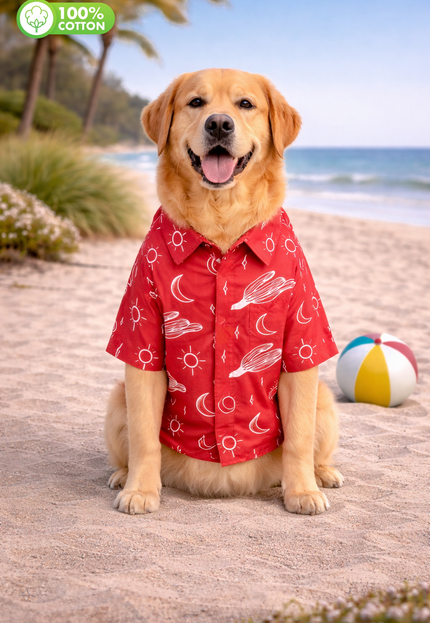 Red Universe Cotton Dog Shirt