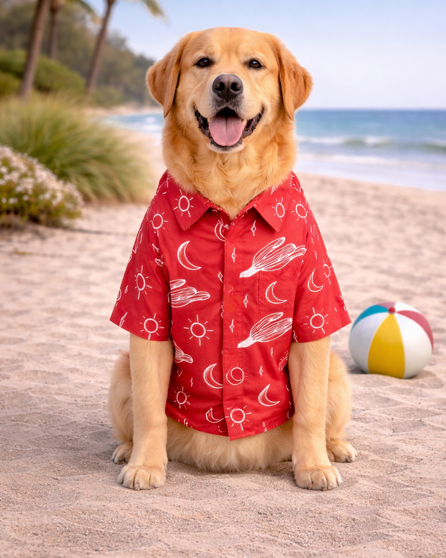 Red Universe Cotton Dog Shirt