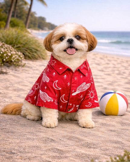 Red Universe Cotton Dog Shirt