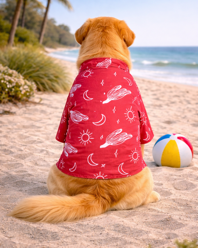 Red Universe Cotton Dog Shirt