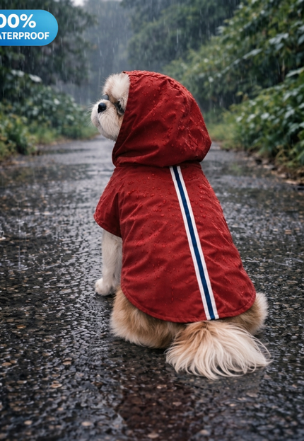 15 Furries Urban Red Dog Raincoat (100 % Waterproof)