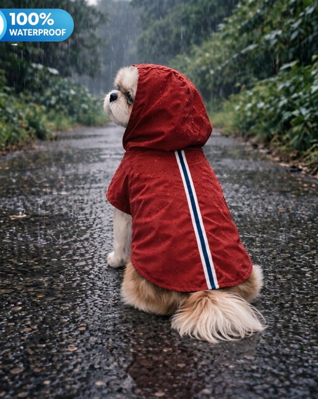 15 Furries Urban Red Dog Raincoat (100 % Waterproof)
