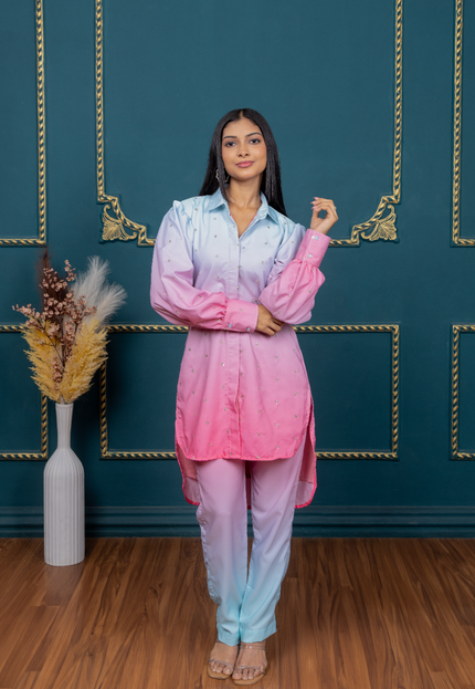 PINK-AQUA SEQUIN OMBRE WOMEN