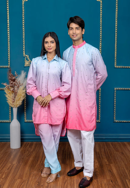OMBRE PINK AQUA SEQUIN COUPLE
