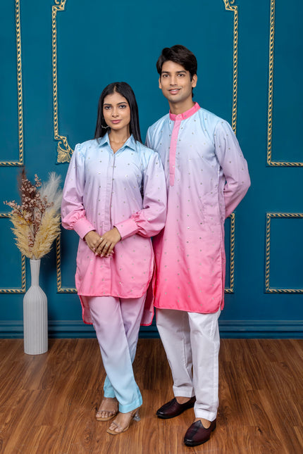 OMBRE PINK AQUA SEQUIN COUPLE