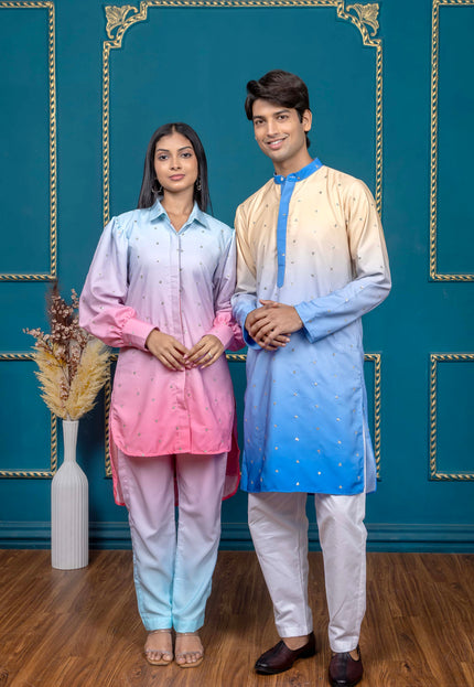 OMBRE YELLOW PINK SEQUIN COUPLE