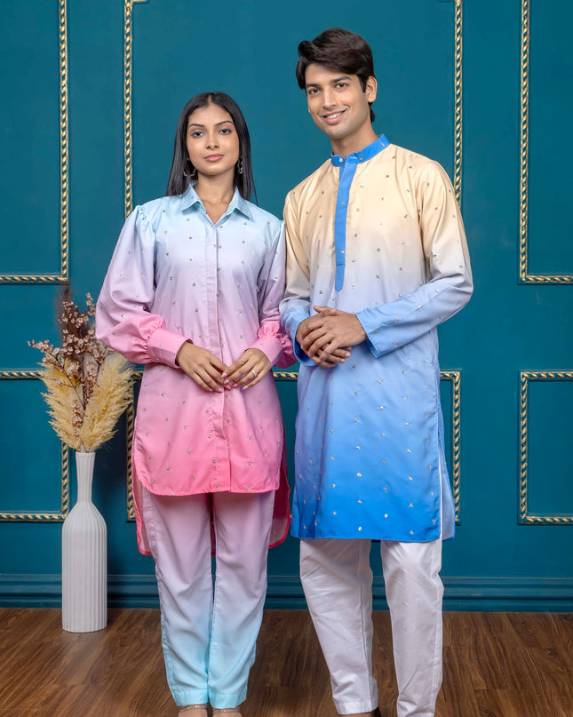 OMBRE YELLOW AND PINK COUPLE