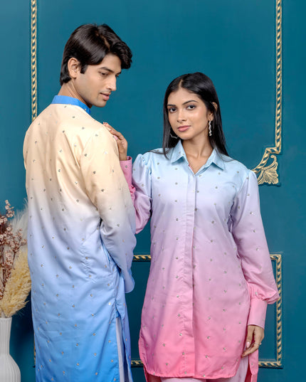 OMBRE YELLOW AND PINK COUPLE
