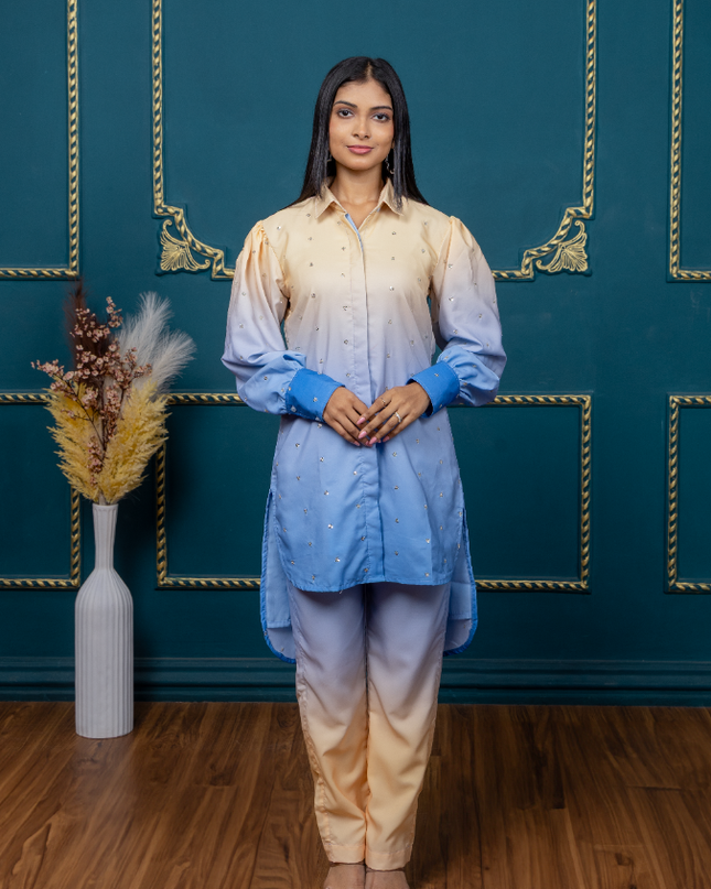 YELLOW-BLUE SEQUIN OMBRE WOMEN