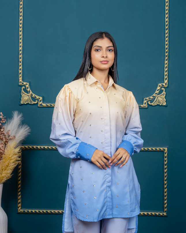 YELLOW-BLUE SEQUIN OMBRE WOMEN