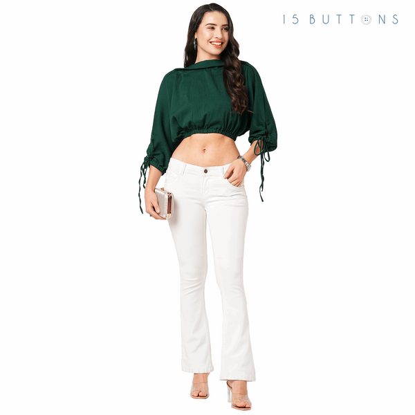 Hunter Green Crop Top