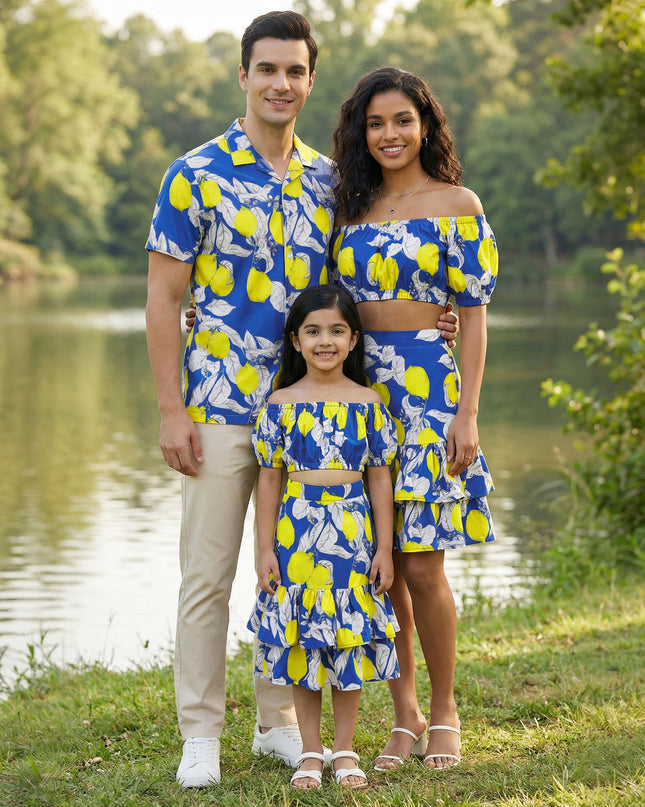 Santorini Couple and Daughter