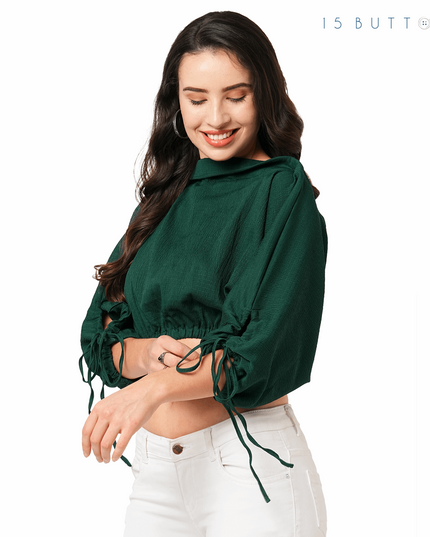 Hunter Green Crop Top
