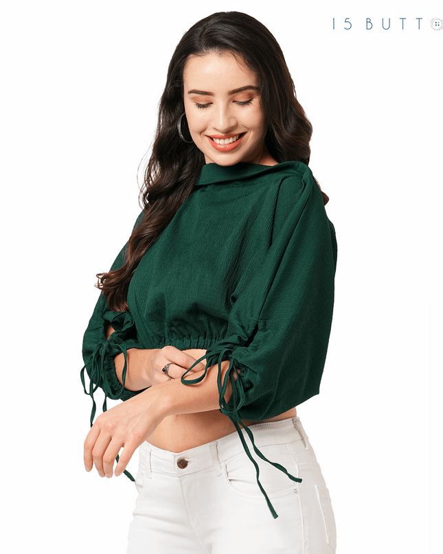 Hunter Green Crop Top