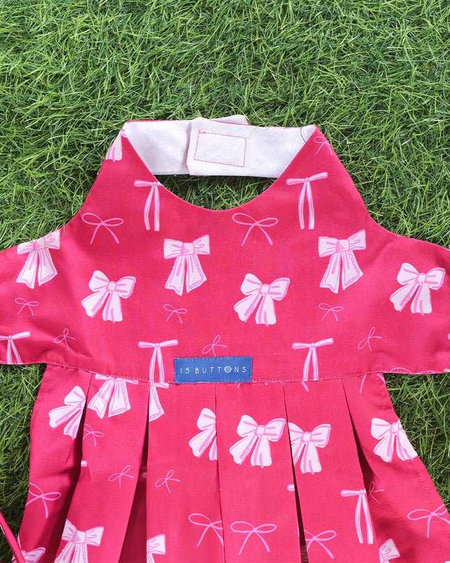 Hot Pink Bow Dog Dress