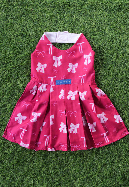 Hot Pink Bow Dog Dress