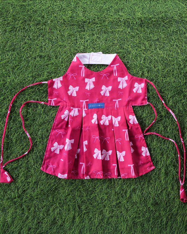 Hot Pink Bow Dog Dress