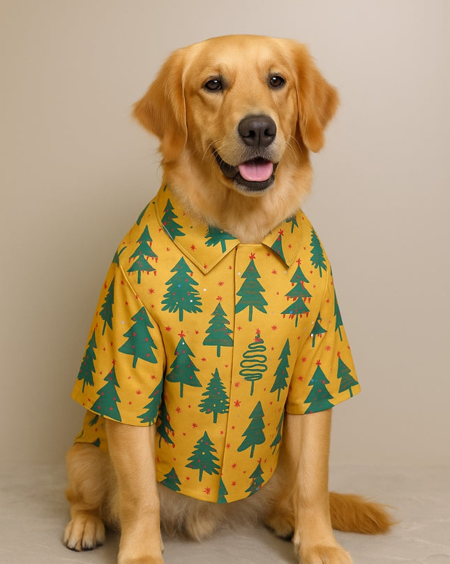 TREE-MENDOUS JOY (MUSTARD)  DOG SHIRT