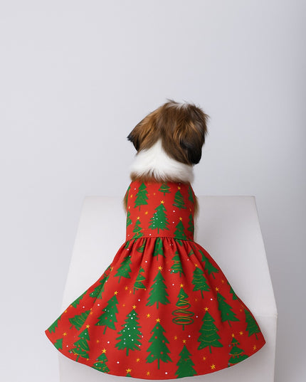 TREE-MENDOUS JOY (RED) DOG DRESS