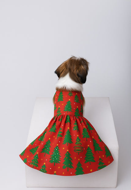 TREE-MENDOUS JOY (RED) DOG DRESS