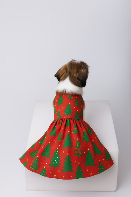 TREE-MENDOUS JOY (RED) DOG DRESS