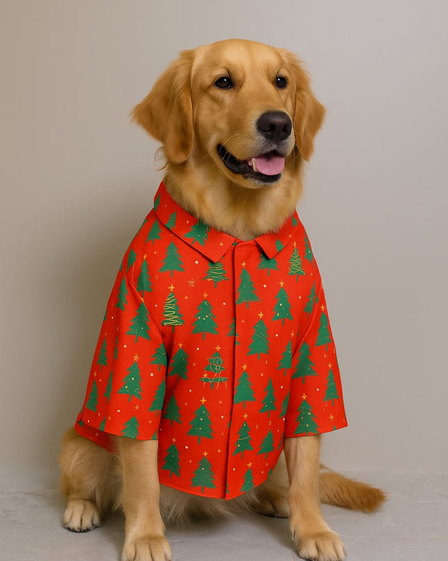 TREE-MENDOUS JOY (RED)  DOG SHIRT