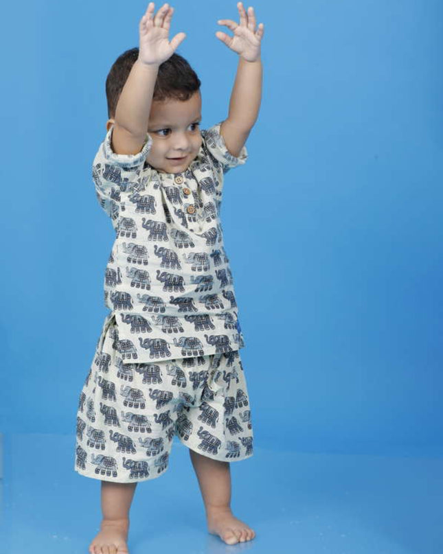 Elephant Kurta Co-ord Boy