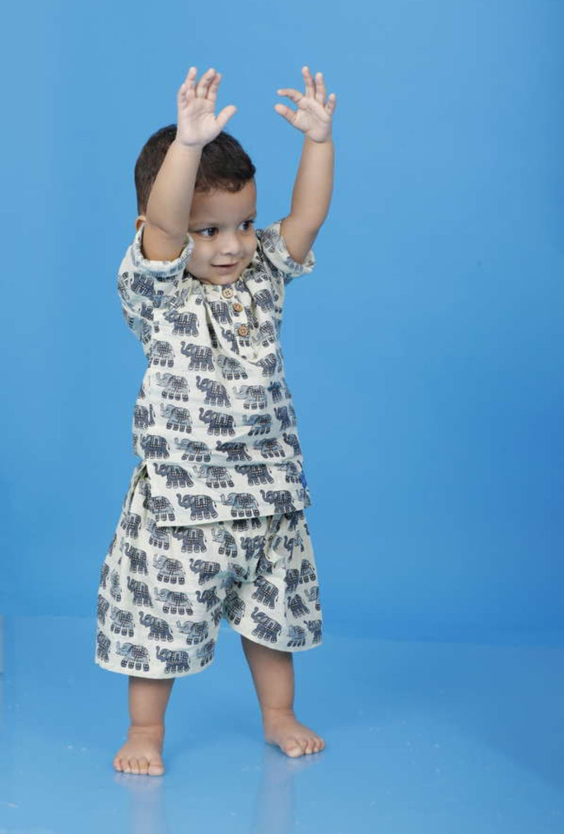 Elephant Kurta Co-ord Boy