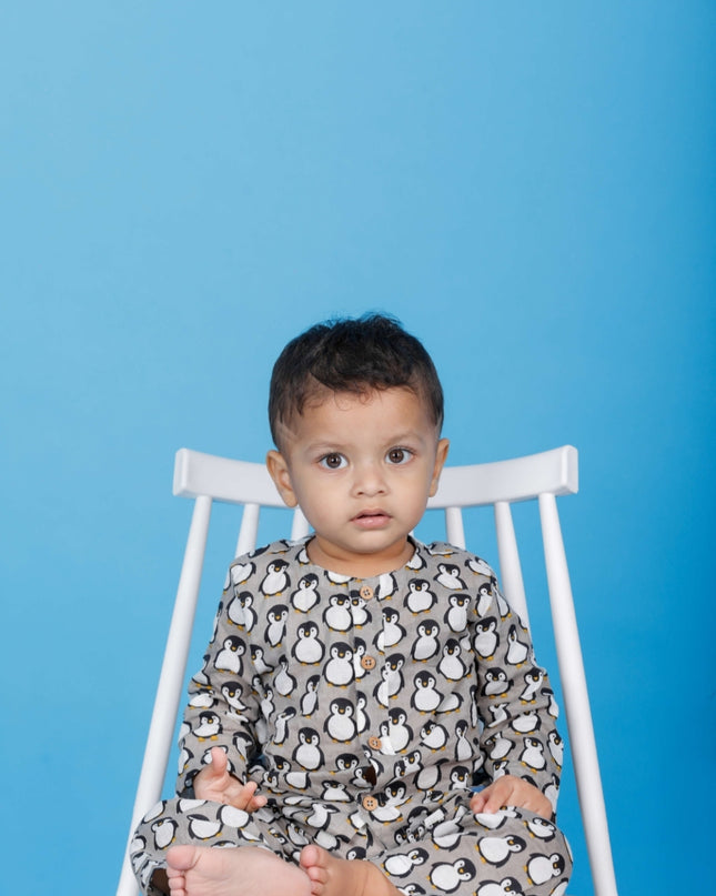 Icy Penguin Sleep Suit Boy