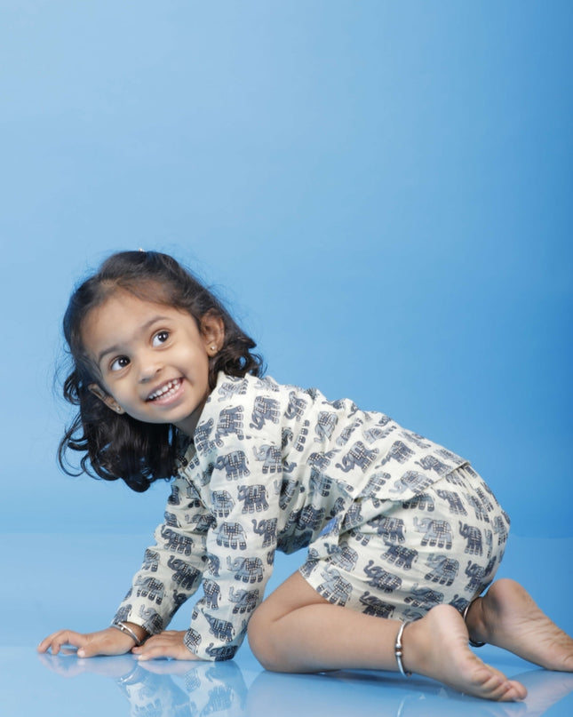 Elephant Kurta Co-ord Girl
