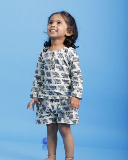 Elephant Kurta Co-ord Girl