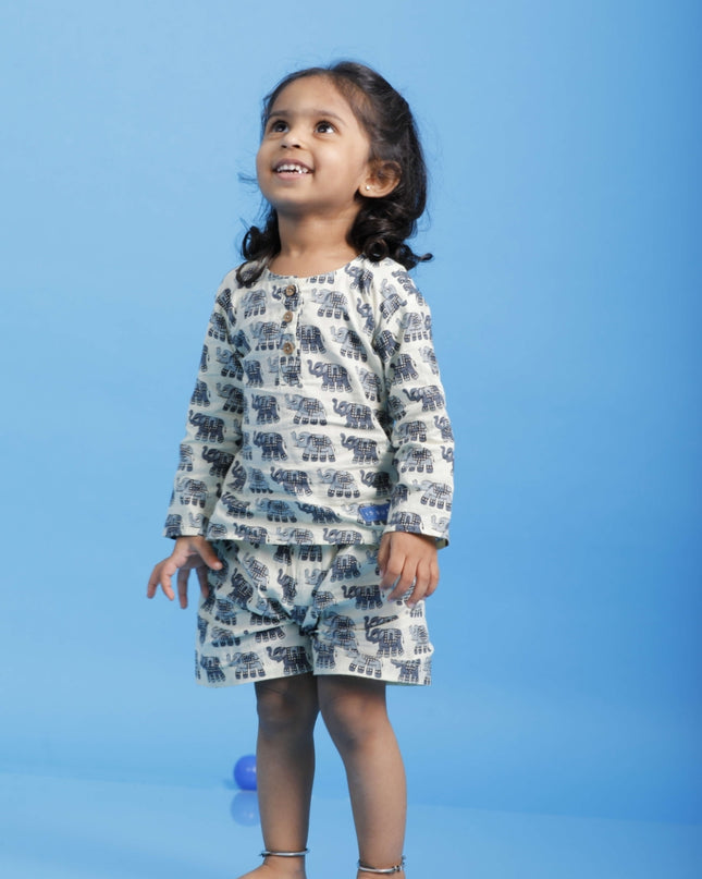 Elephant Kurta Co-ord Girl
