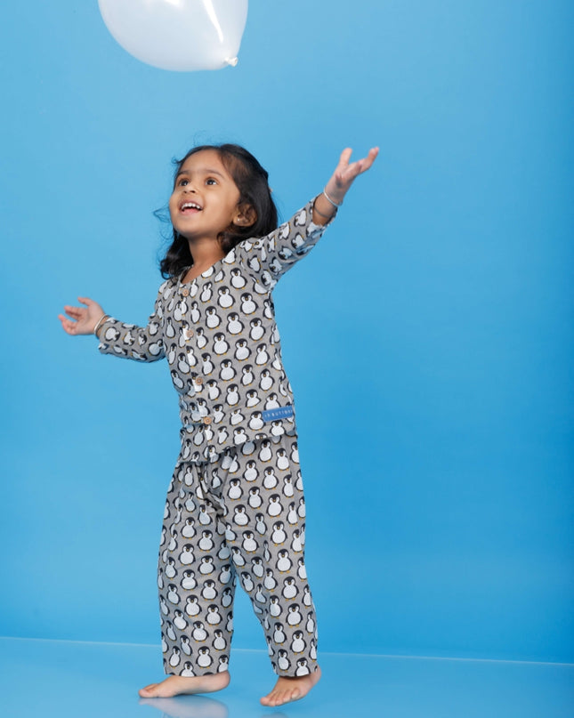 Icy Penguin Sleep Suit Girl