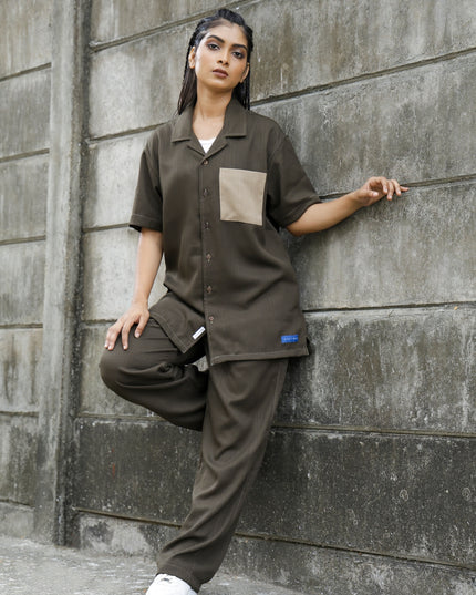 Olive Camo Co-Ord Women Pants