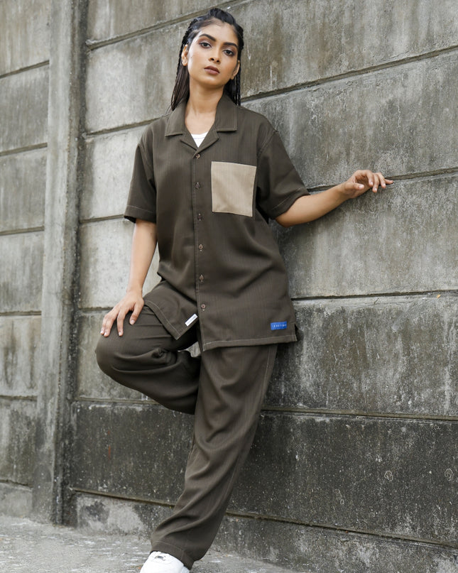 Olive Camo Co-Ord Women Pants