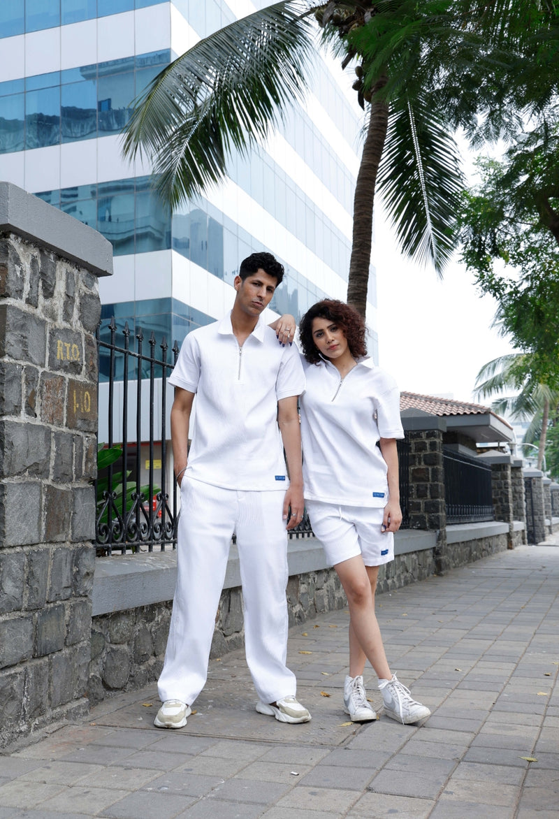 White Polo Unisex Co-Ord Duo