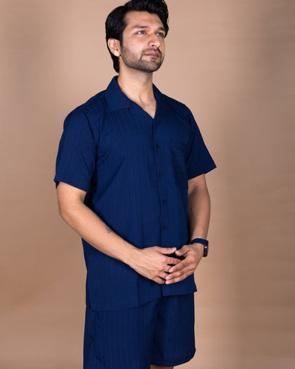 Navy Crinkle Co-ord