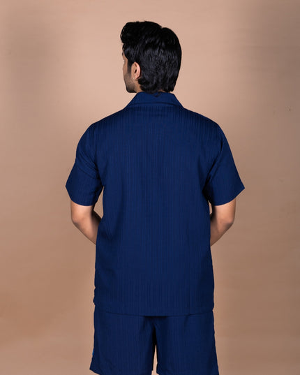 Navy Crinkle Co-ord