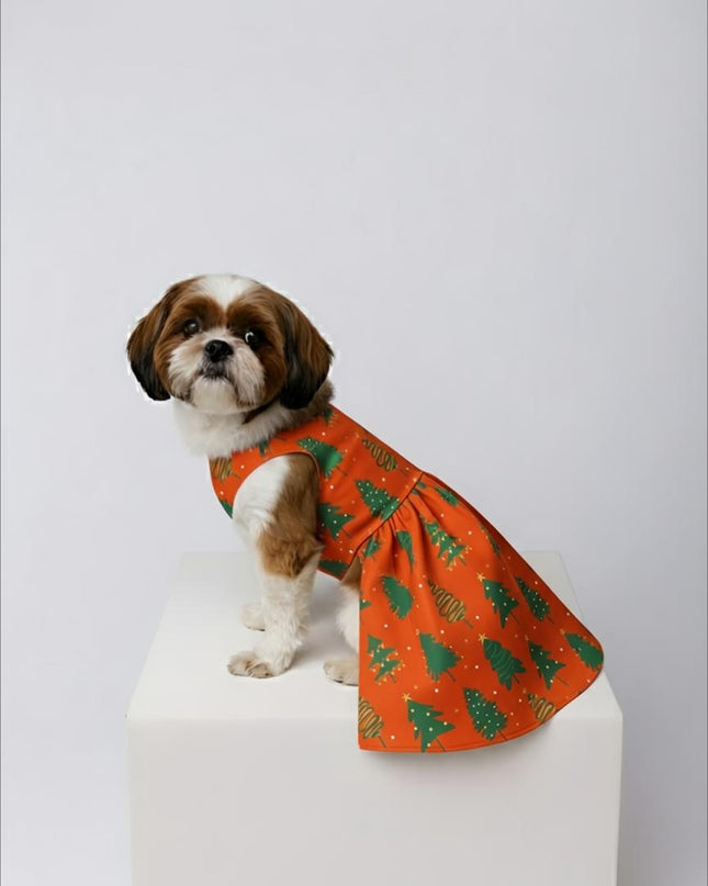 TREE-MENDOUS JOY (RED) DOG DRESS