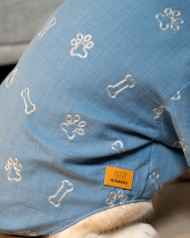 DESI DENIM DOG KURTA- BLUE